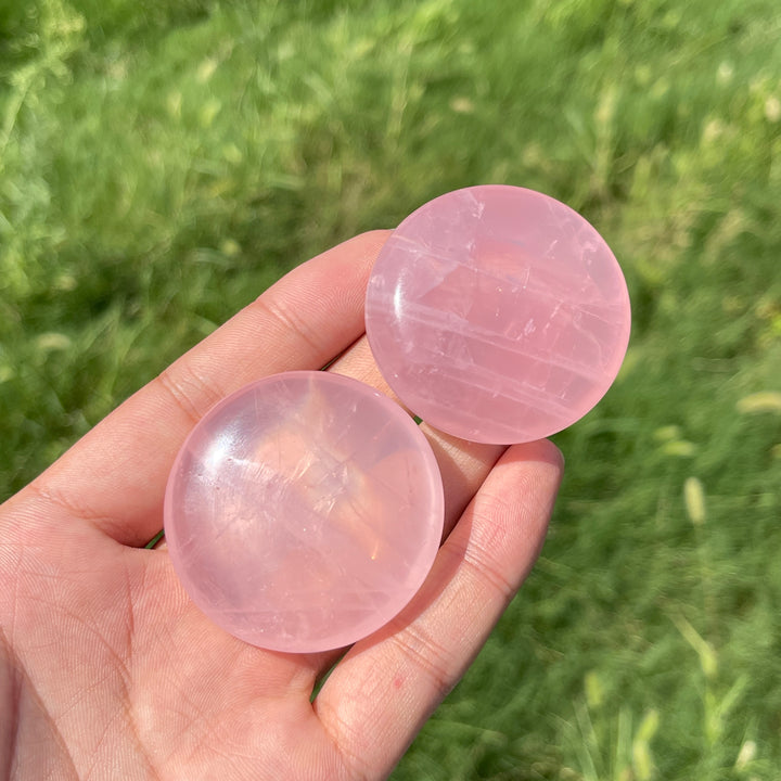 Natural Crystal Rose Quartz Palm Stone
