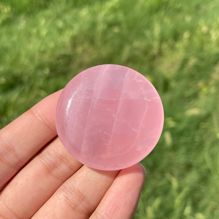 Natural Crystal Rose Quartz Palm Stone