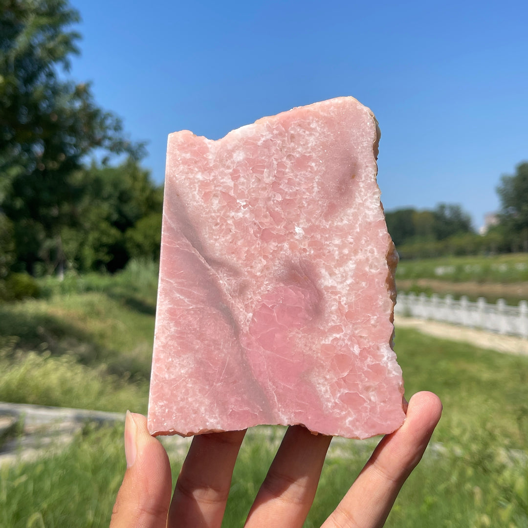 Unique,Natural Crystal Pink Opal Slice