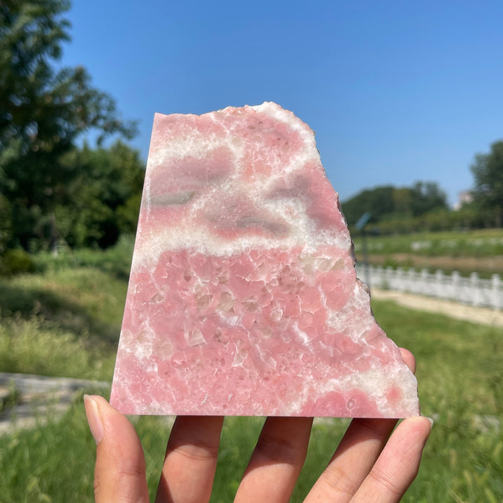 Unique,Natural Crystal Pink Opal Slice