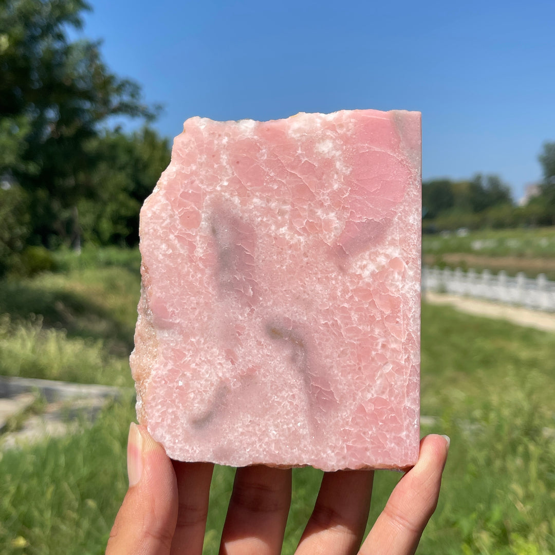 Unique,Natural Crystal Pink Opal Slice