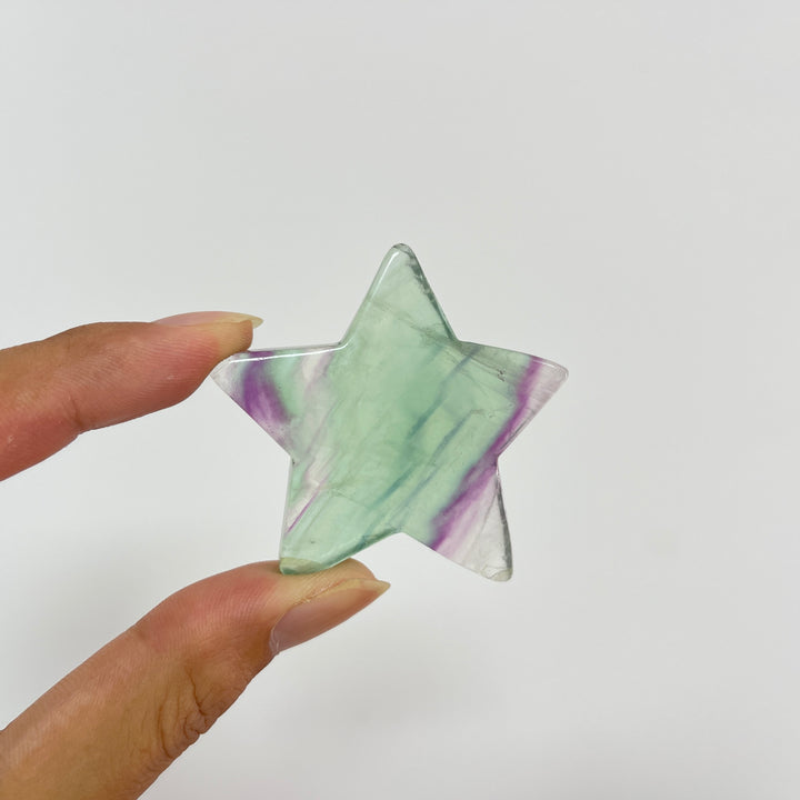 Natural Crystal Carving Fluorite Star