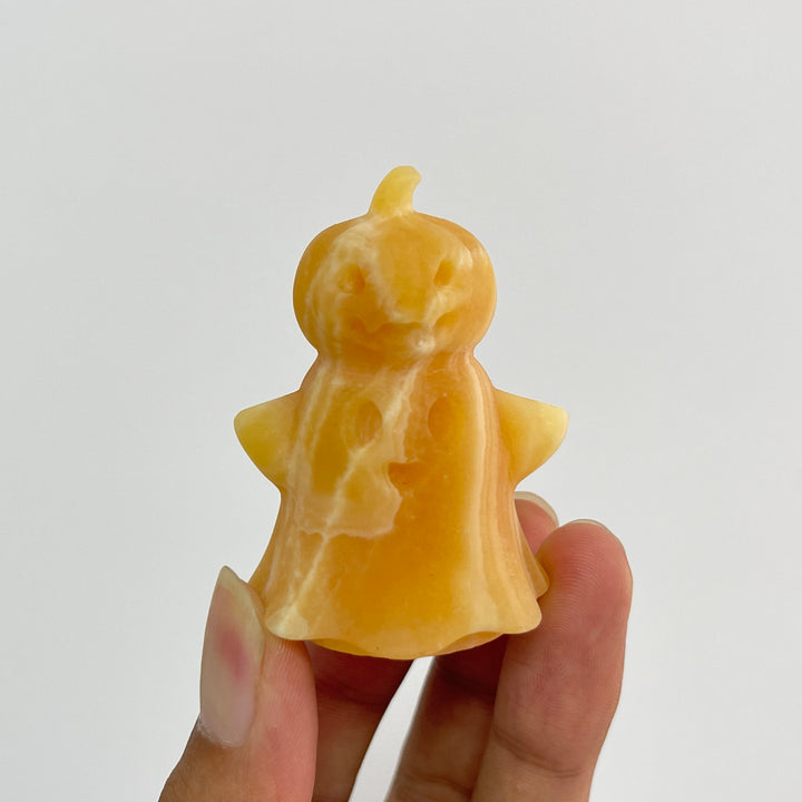 Natural Crystal Yellow Calcite Ghost Pumpkin