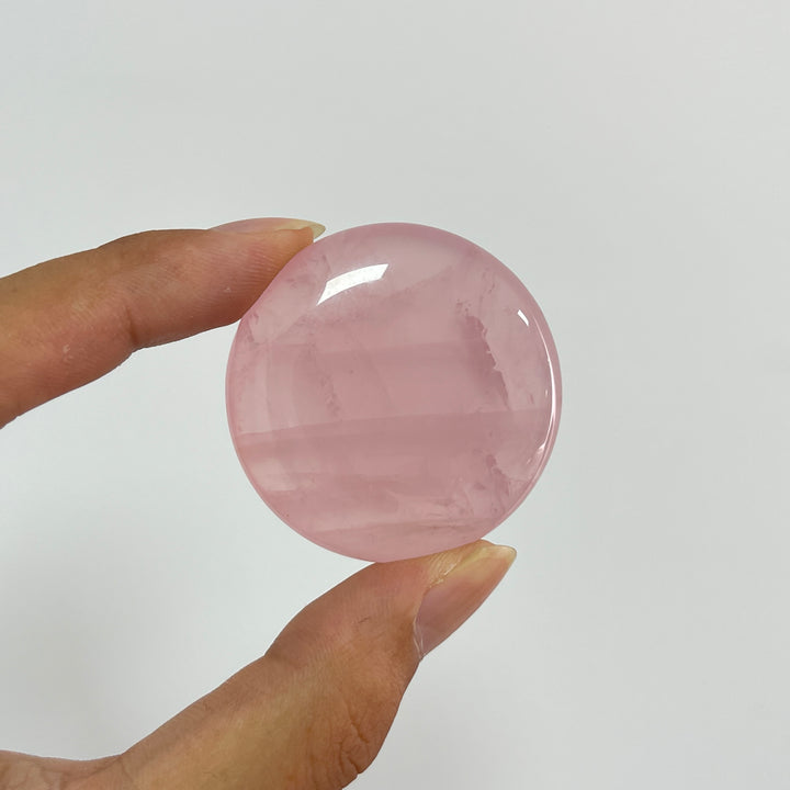 Natural Crystal Rose Quartz Palm Stone