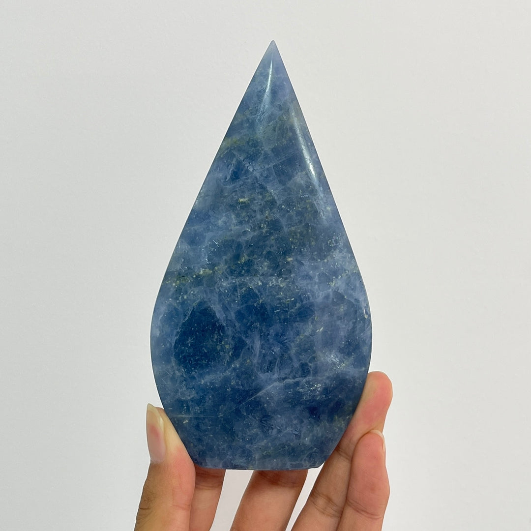 Natural Crystal Blue Calcite Teardrop