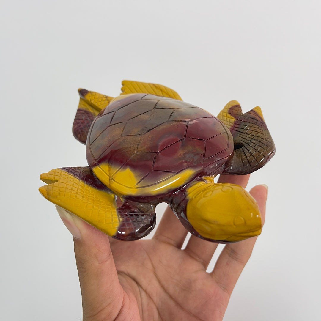 Unique,Natural Crystal Carving Mookaite Sea Turtle