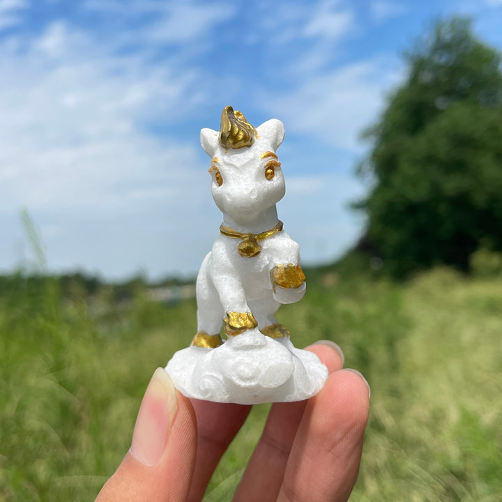 A Slightly Imperfect Natural Crystal White Jade Dashing Horse