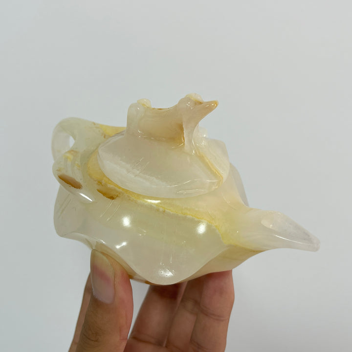 Unique,A Slightly Imperfect Natural Elegant Afghanistan Jade Teapot Carving