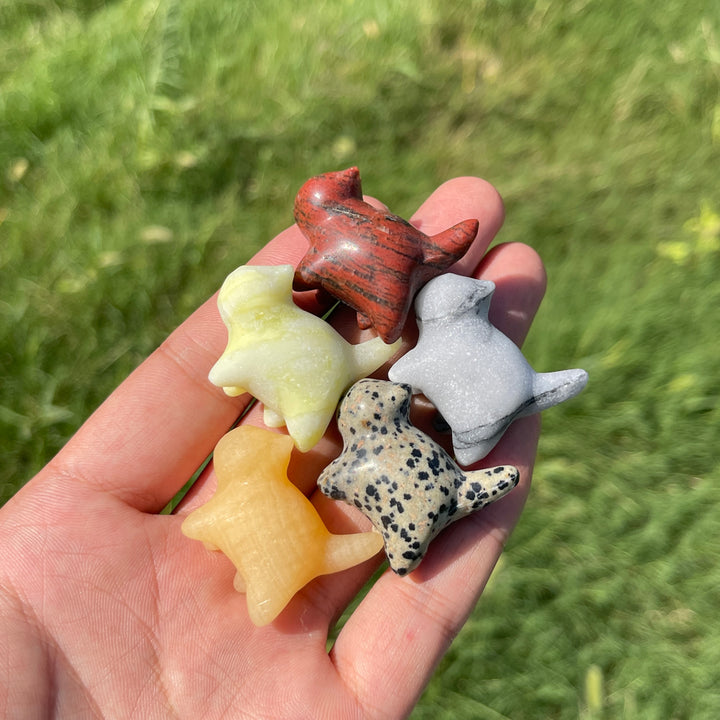 Natural Crystal Mixed Material Mini Walking Cat