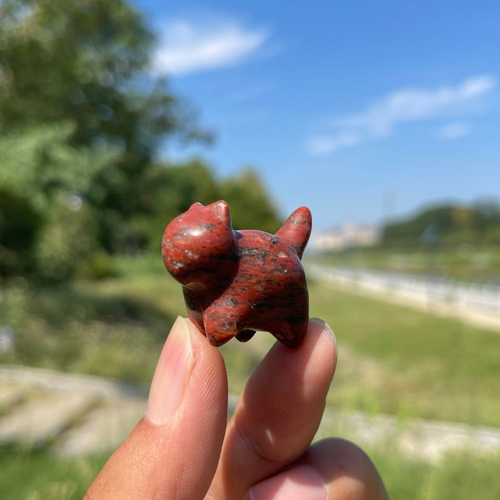 Natural Crystal Mixed Material Mini Walking Cat