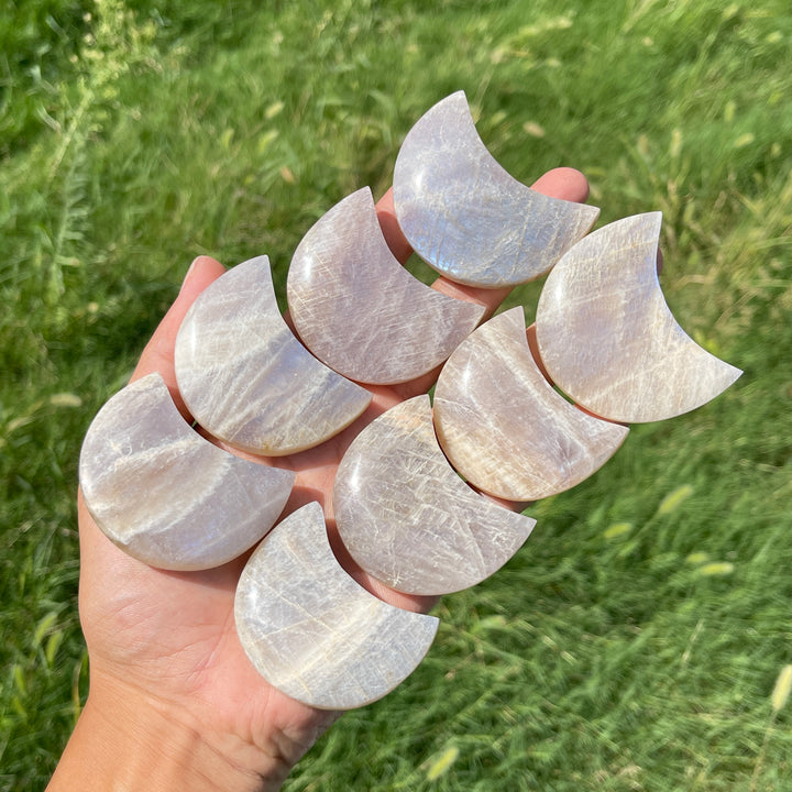 Natural Crystal Moonstone Small Moon