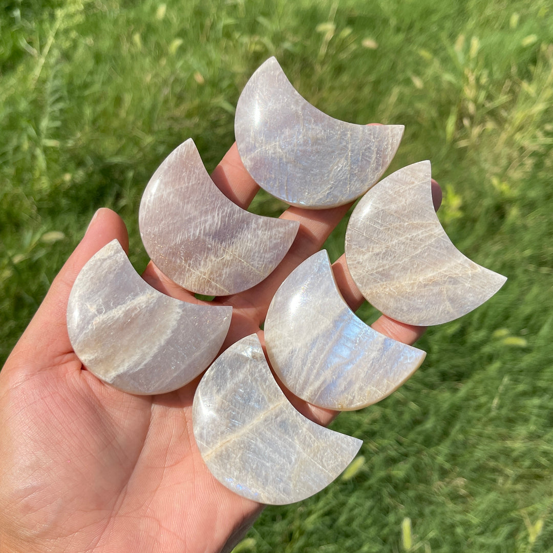 Natural Crystal Moonstone Small Moon