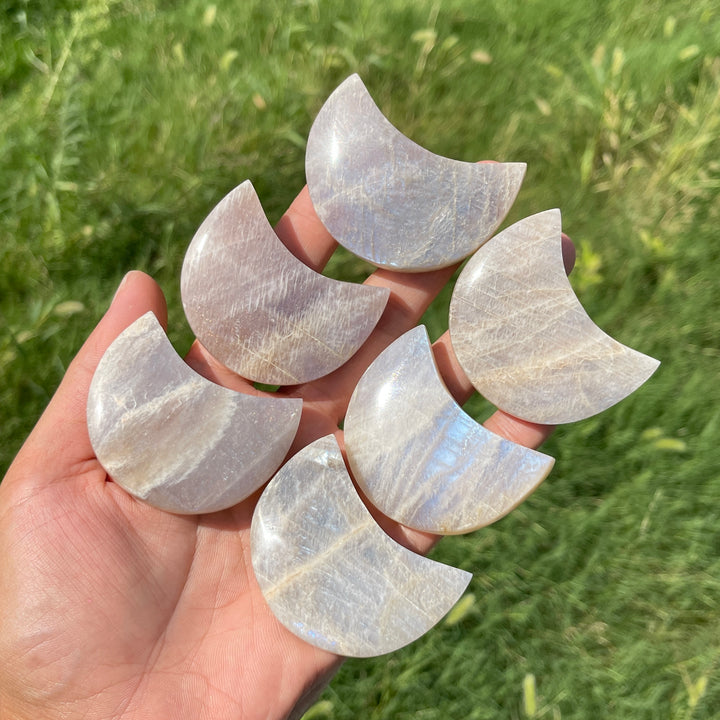 Natural Crystal Moonstone Small Moon