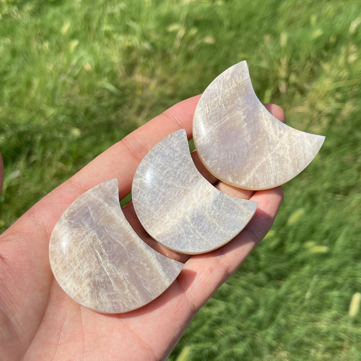 Natural Crystal Moonstone Small Moon
