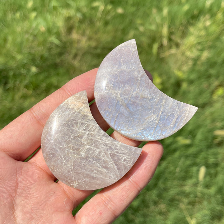 Natural Crystal Moonstone Small Moon