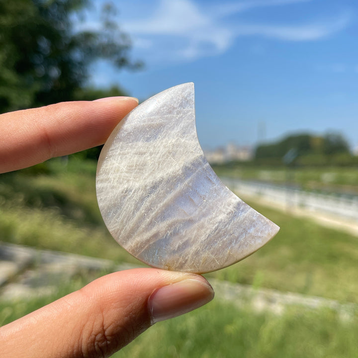 Natural Crystal Moonstone Small Moon