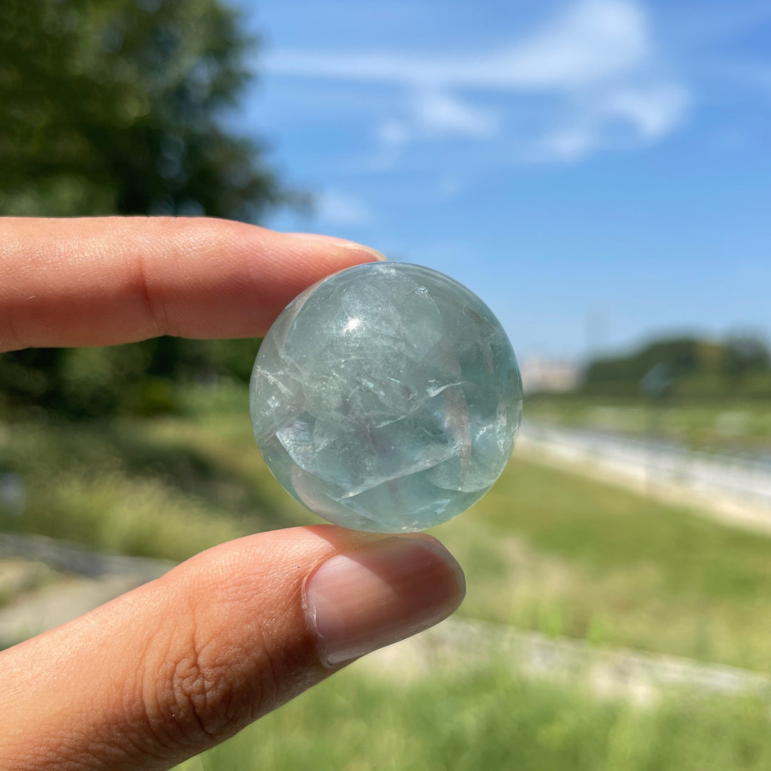 Natural Crystal Small Fluorite Sphere