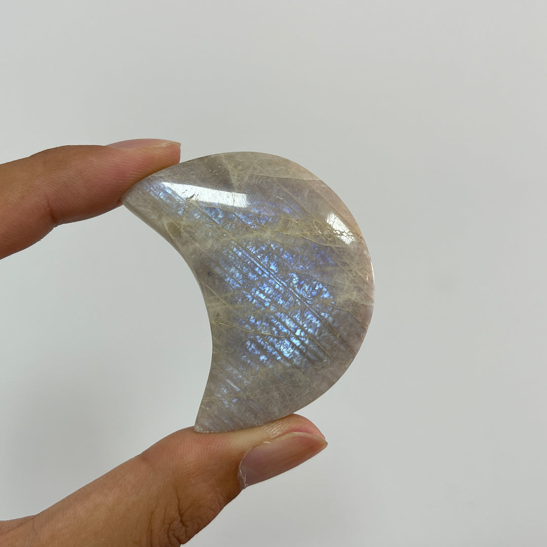 Natural Crystal Moonstone Small Moon