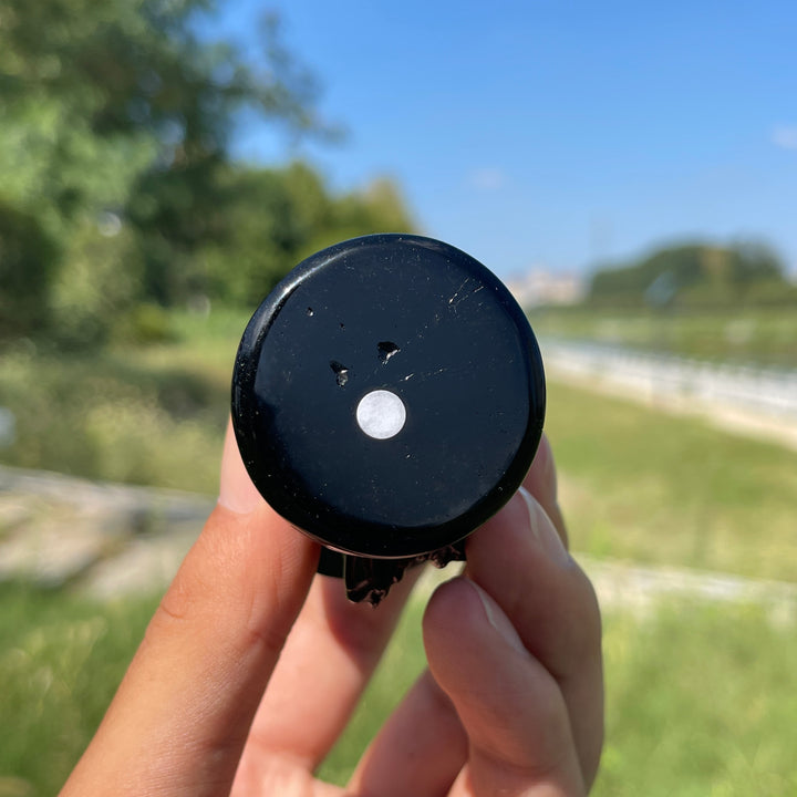 A Slightly Imperfect Natural Crystal Black Obsidian Little Witch