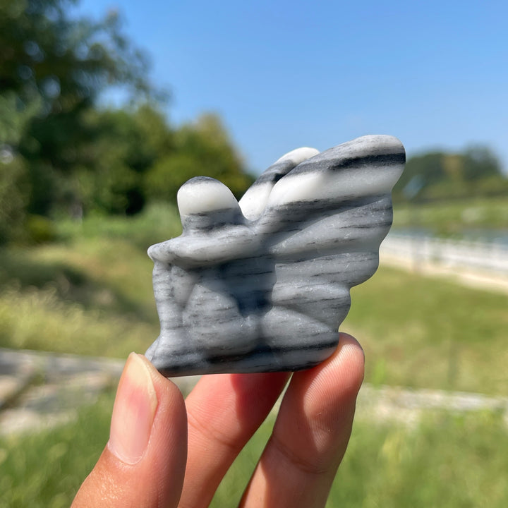 Natural Crystal Carving Lovely Winged Flower Fairy