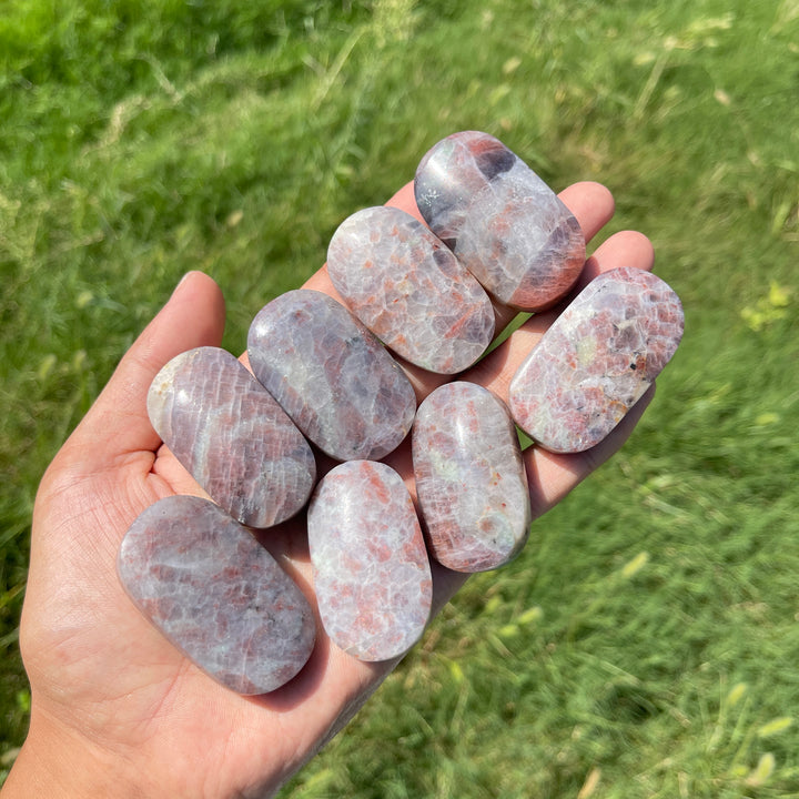 Natural Crystal Blood Iolite Palm Stone
