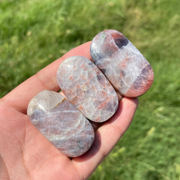 Natural Crystal Blood Iolite Palm Stone