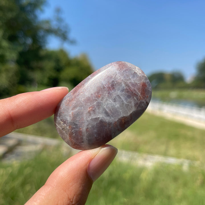 Natural Crystal Blood Iolite Palm Stone
