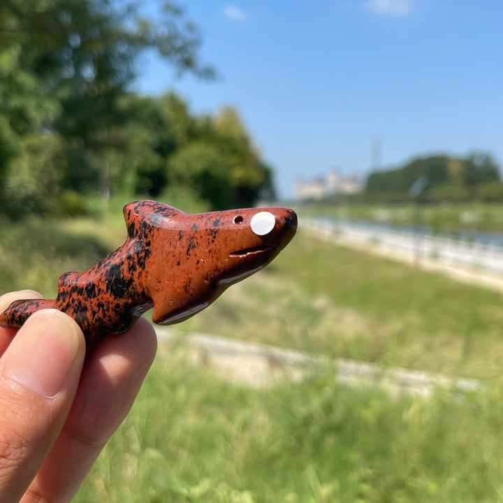 A Slightly Imperfect Natural Crystal Carving Sleek Bodied Fish