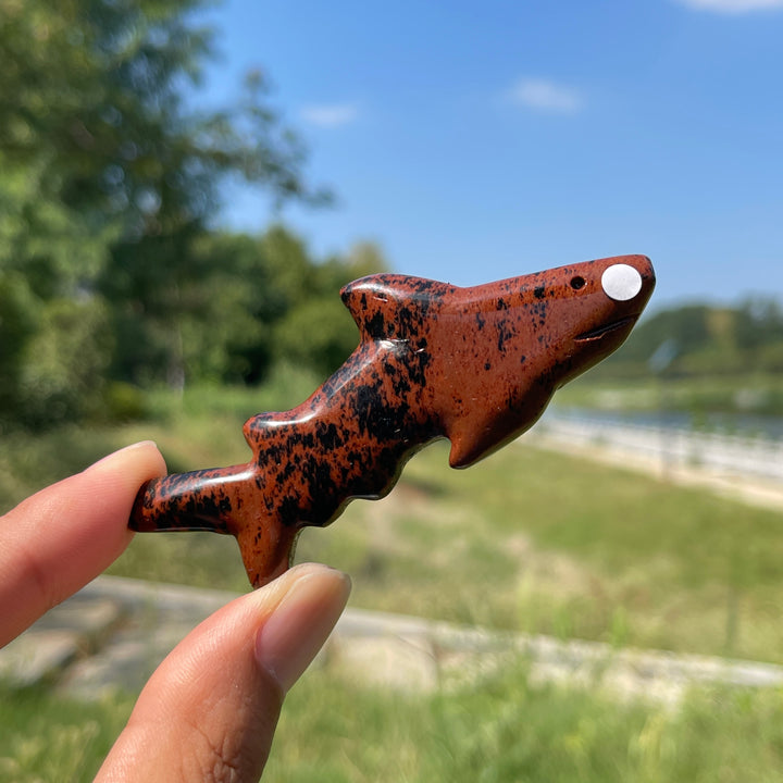 A Slightly Imperfect Natural Crystal Carving Sleek Bodied Fish