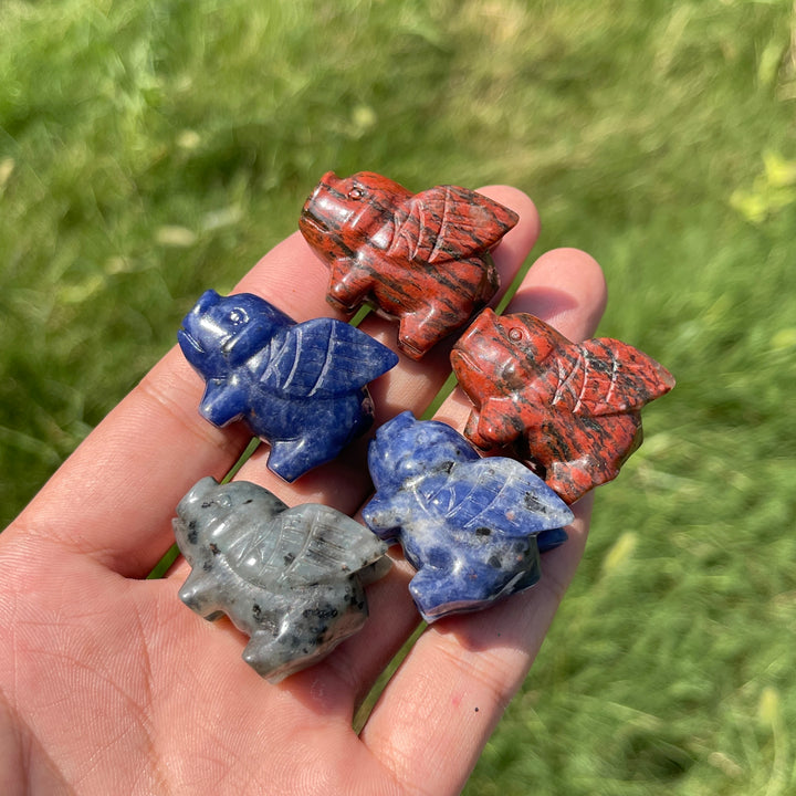 Natural Crystal Multi Material Flying Pig