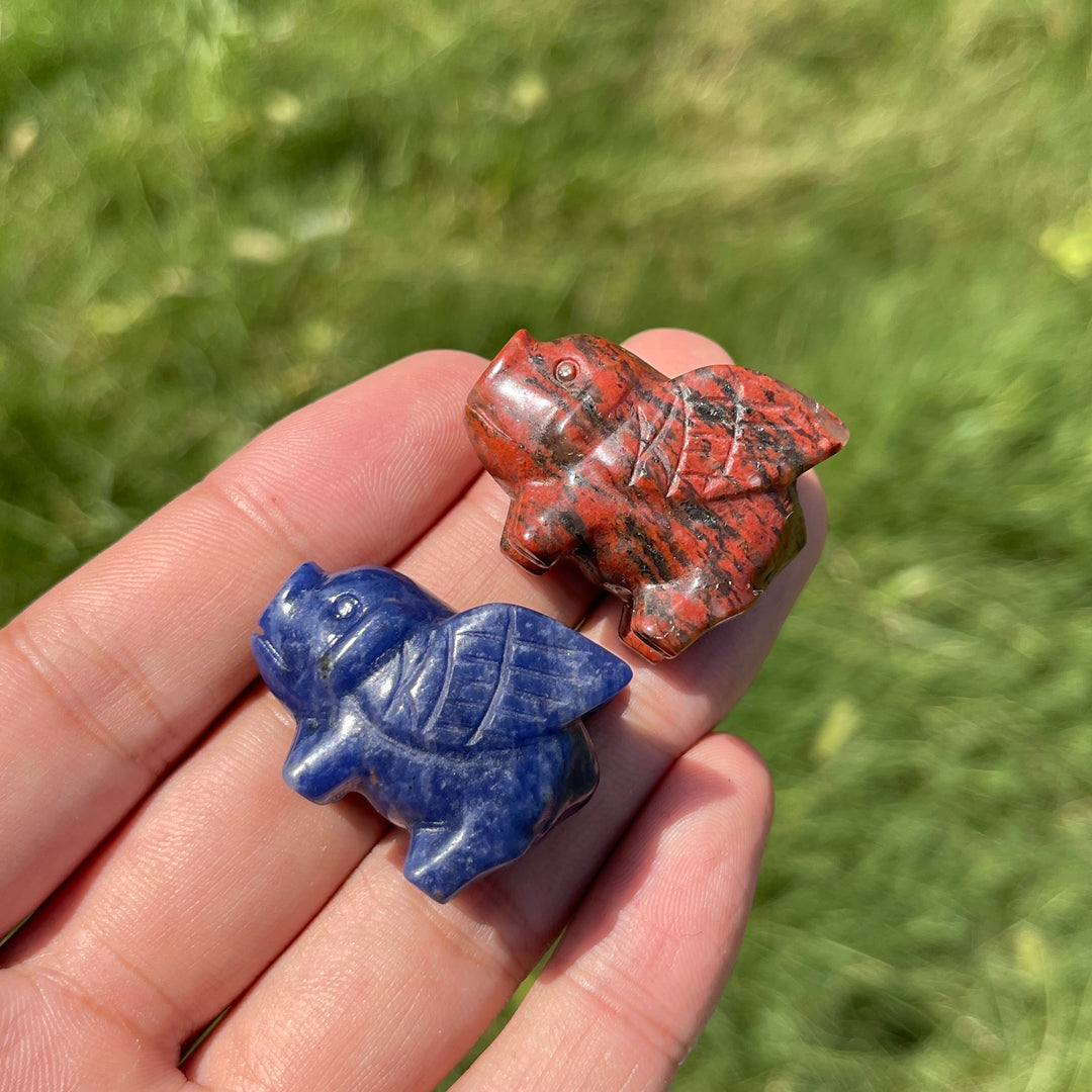 Natural Crystal Multi Material Flying Pig