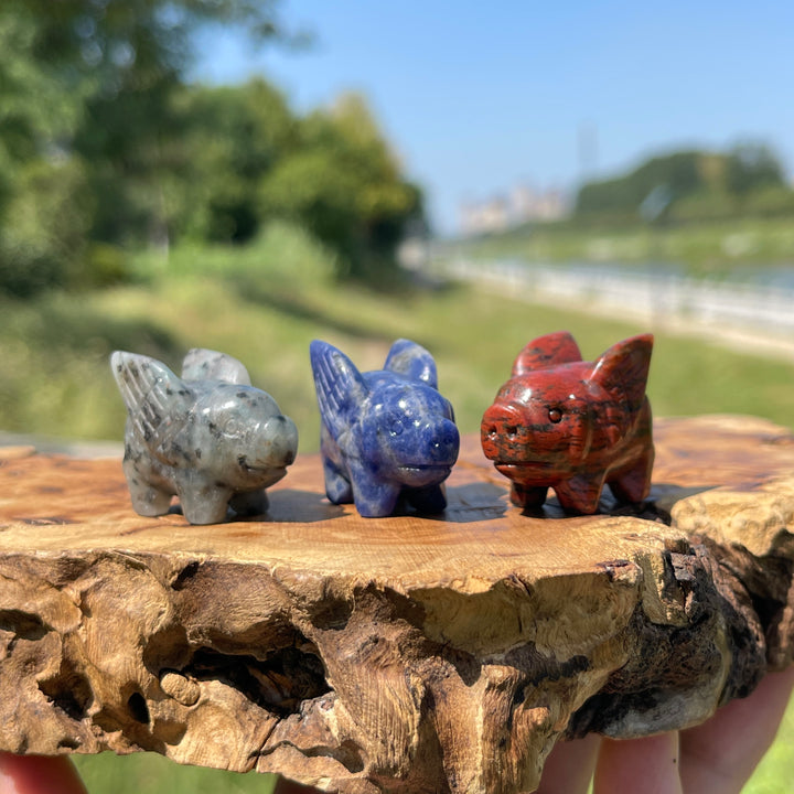 Natural Crystal Multi Material Flying Pig