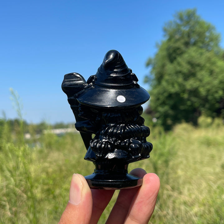 A Slightly Imperfect Natural Crystal Black Obsidian Little Witch