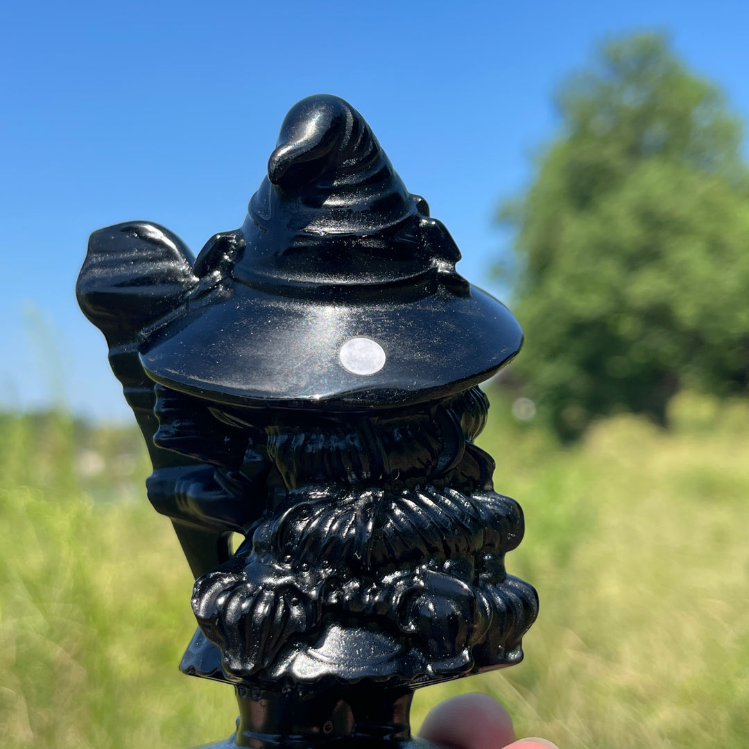 A Slightly Imperfect Natural Crystal Black Obsidian Little Witch