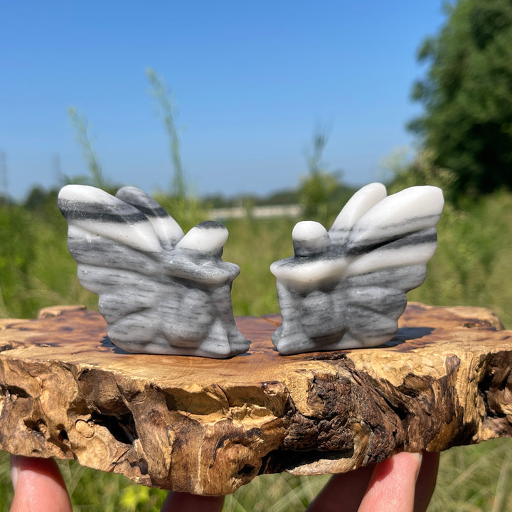 Natural Crystal Carving Lovely Winged Flower Fairy