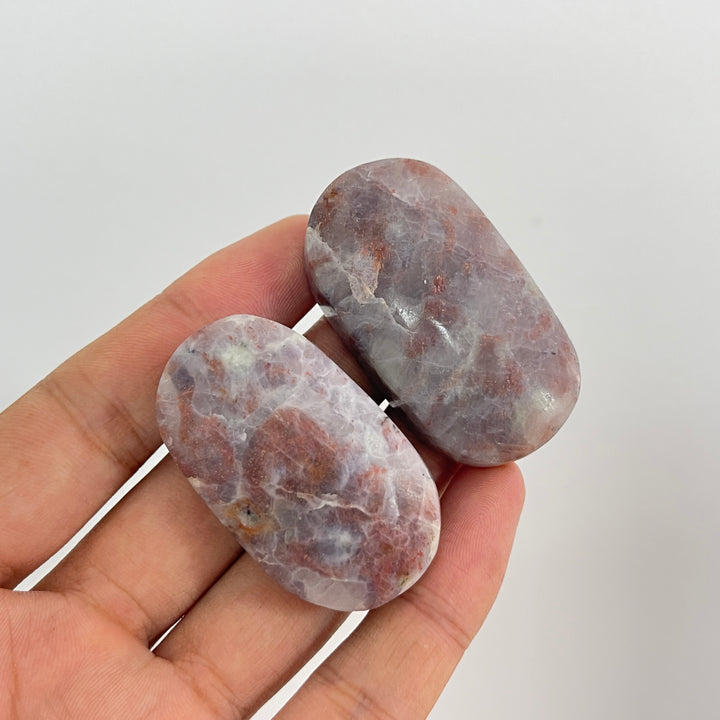 Natural Crystal Blood Iolite Palm Stone