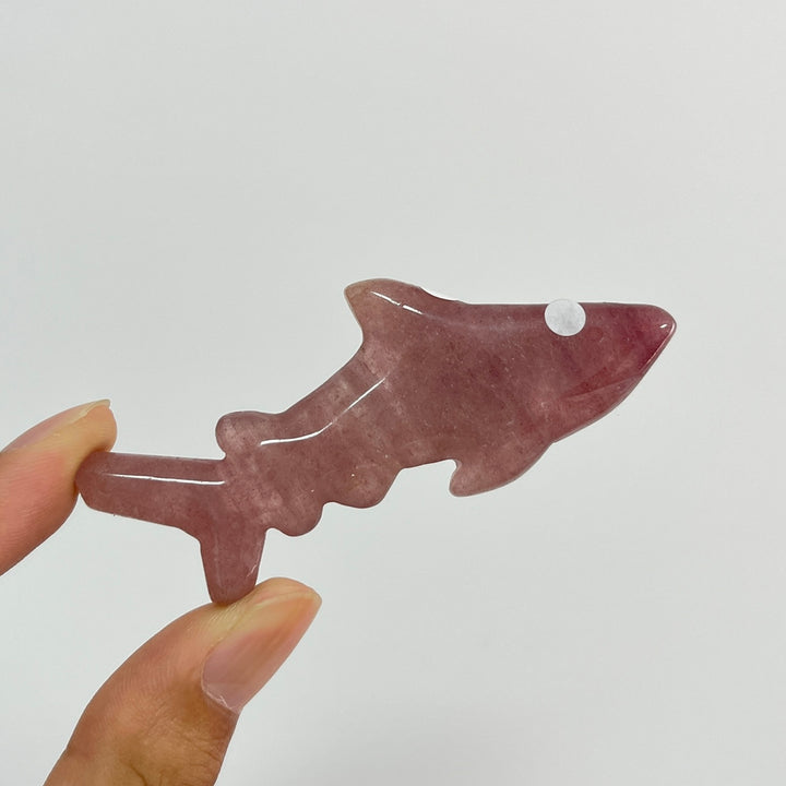 A Slightly Imperfect Natural Crystal Carving Sleek Bodied Fish