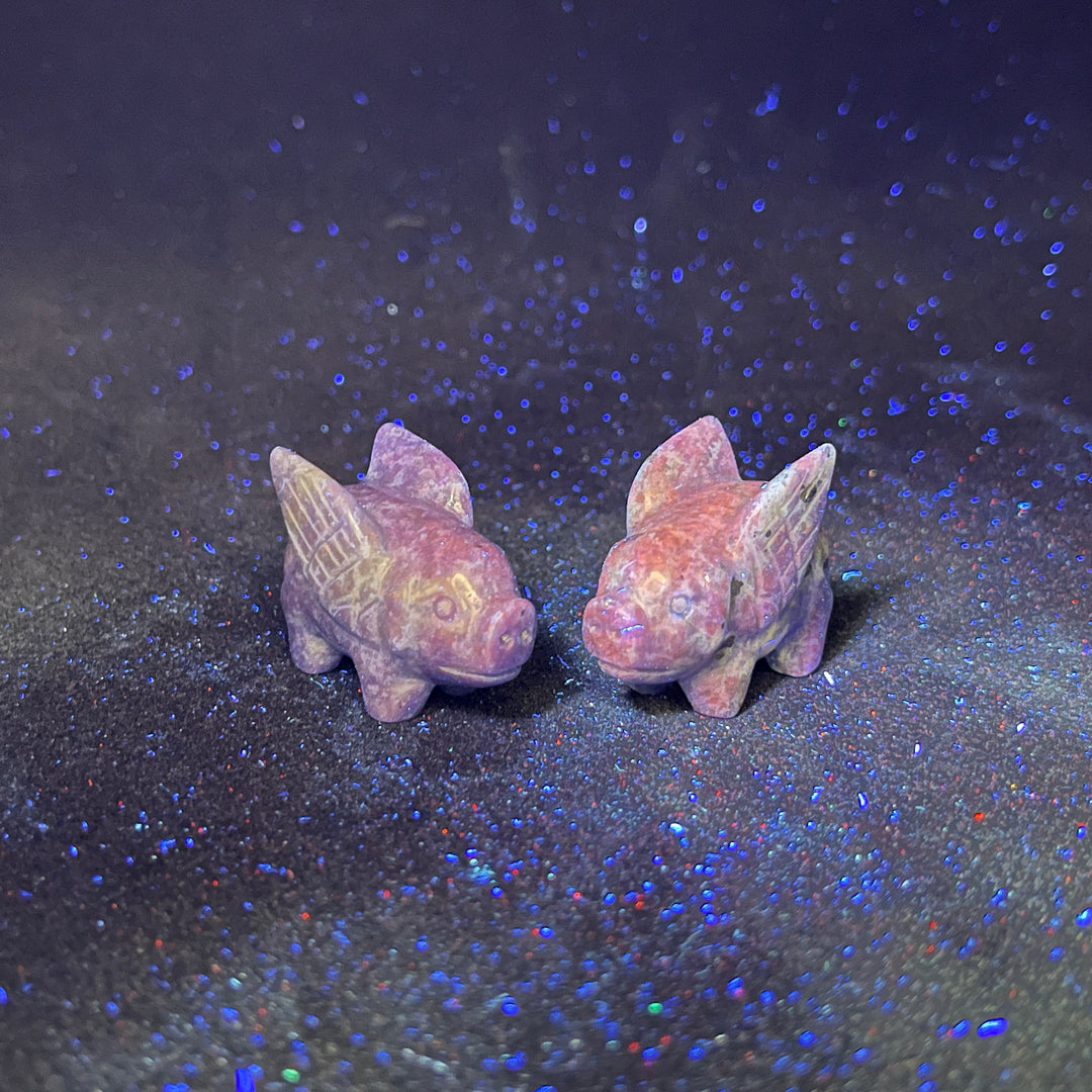 Natural Crystal Multi Material Flying Pig