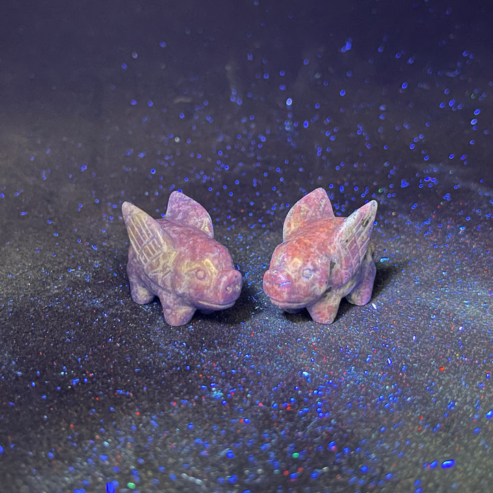 Natural Crystal Multi Material Flying Pig