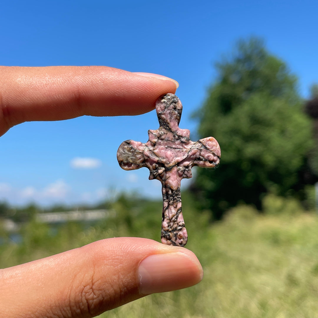 Natural Crystal Carving Handheld Cross