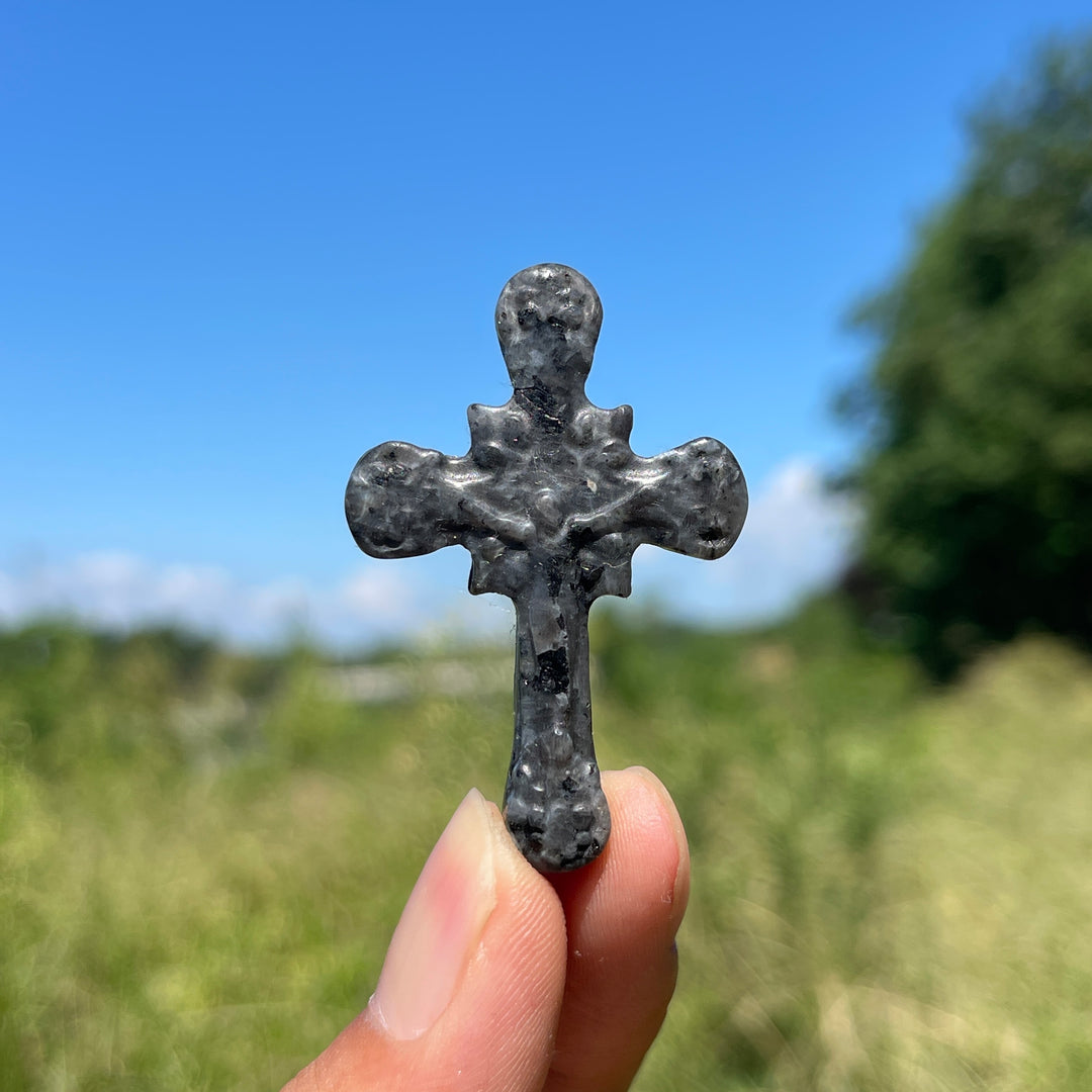 Natural Crystal Carving Handheld Cross