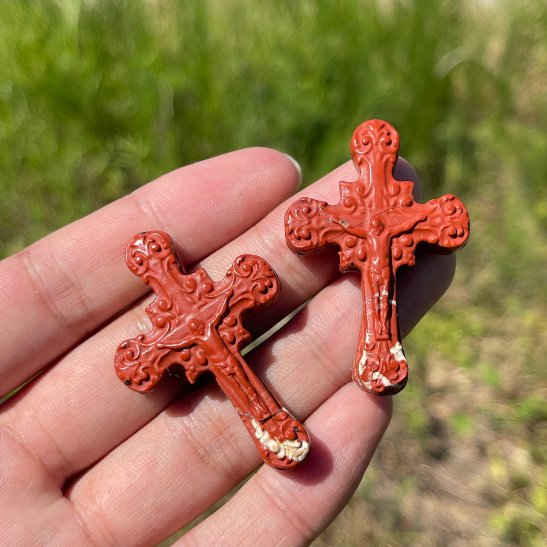 Natural Crystal Carving Handheld Cross