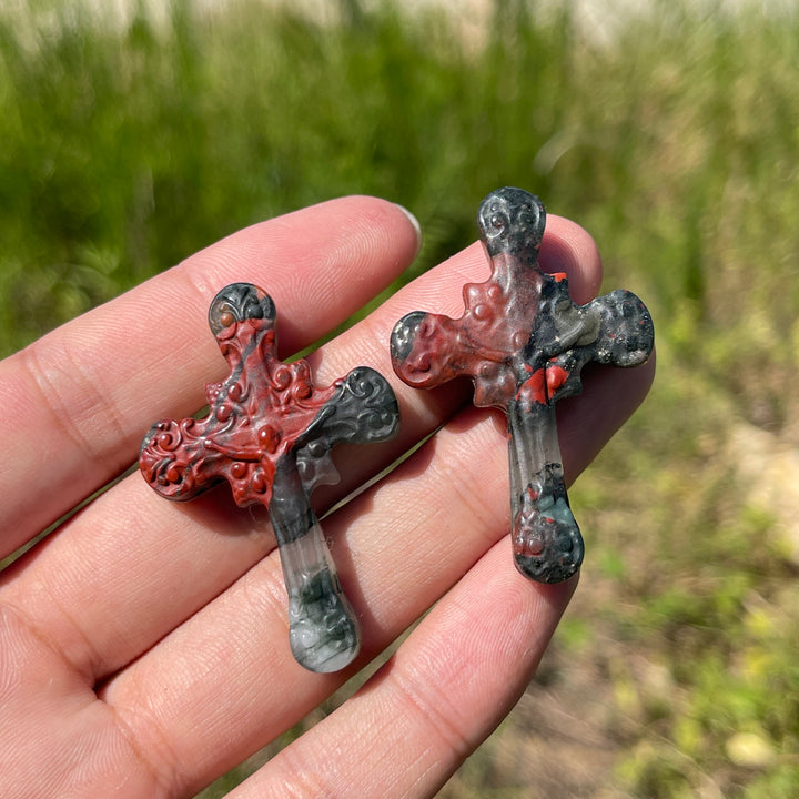 Natural Crystal Carving Handheld Cross