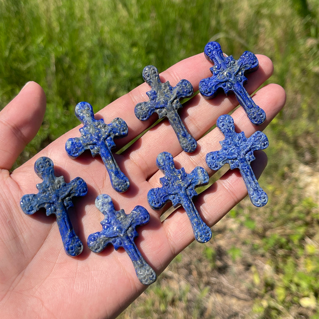 Natural Crystal Carving Handheld Cross