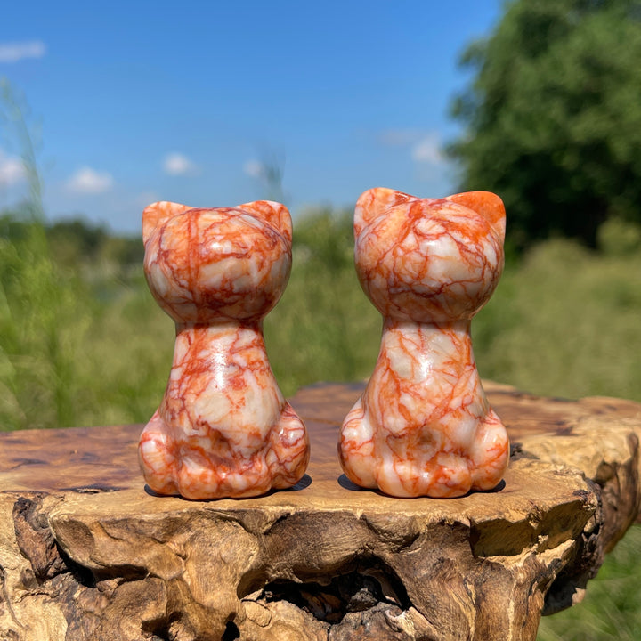Natural Crystal Carving Faceless Cat