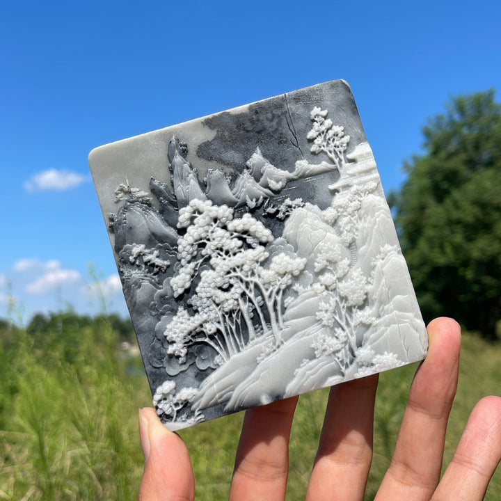 Unique,Natural Crystal Carving TaiJi Stone Landscape Scene