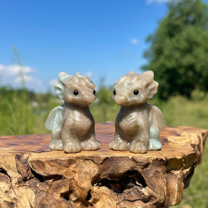 Natural Crystal Cute Baby Dragon Carving
