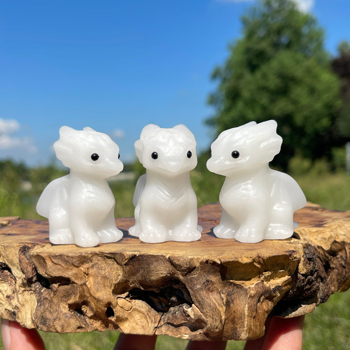 Natural Crystal Cute Baby Dragon Carving