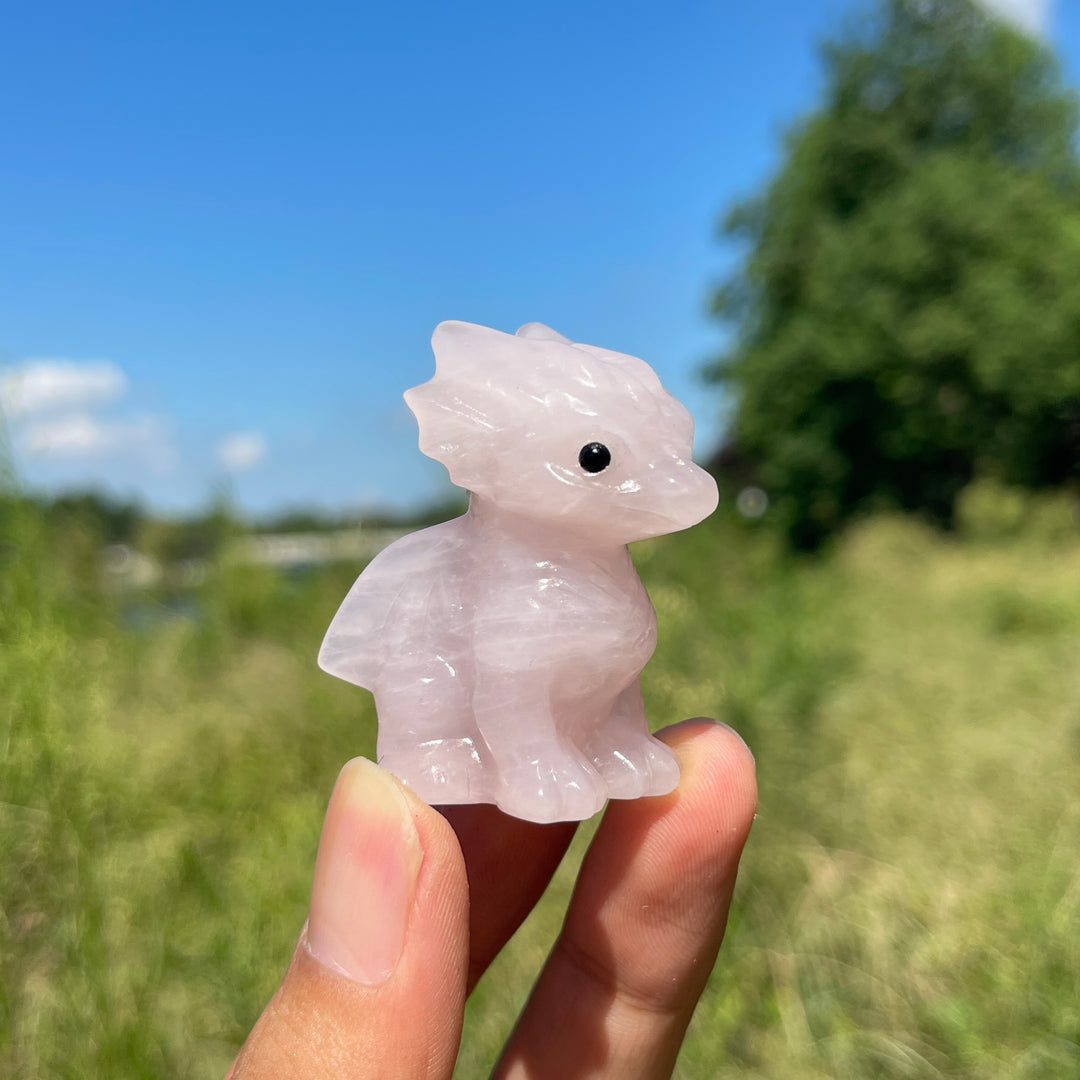Natural Crystal Cute Baby Dragon Carving