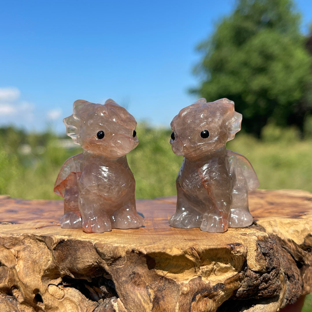 Natural Crystal Cute Baby Dragon Carving